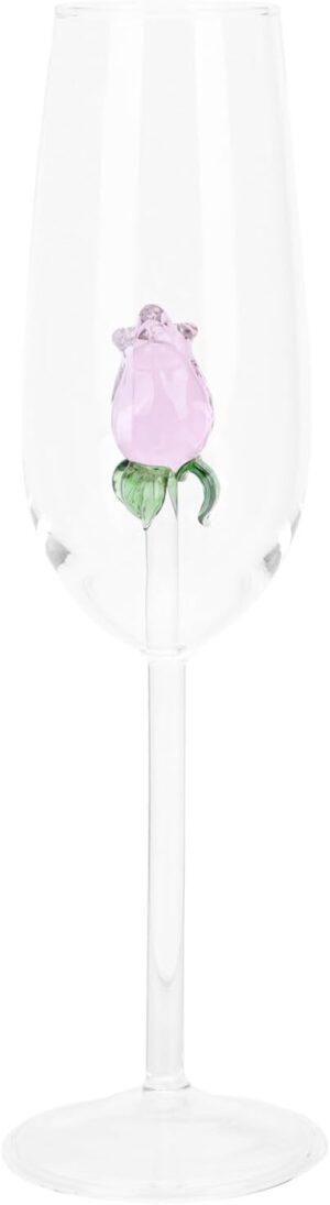 Warmhm 1 Wine Glasses with Rose Ins...