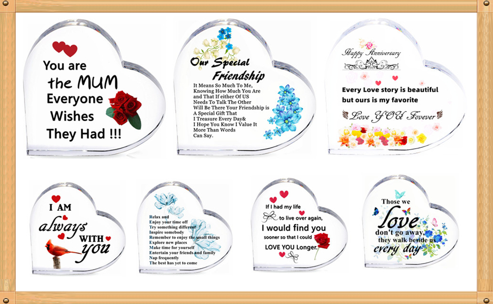 Crystal Glass Heart-Shaped Gift for Mum,Friend,Wife,Sister.