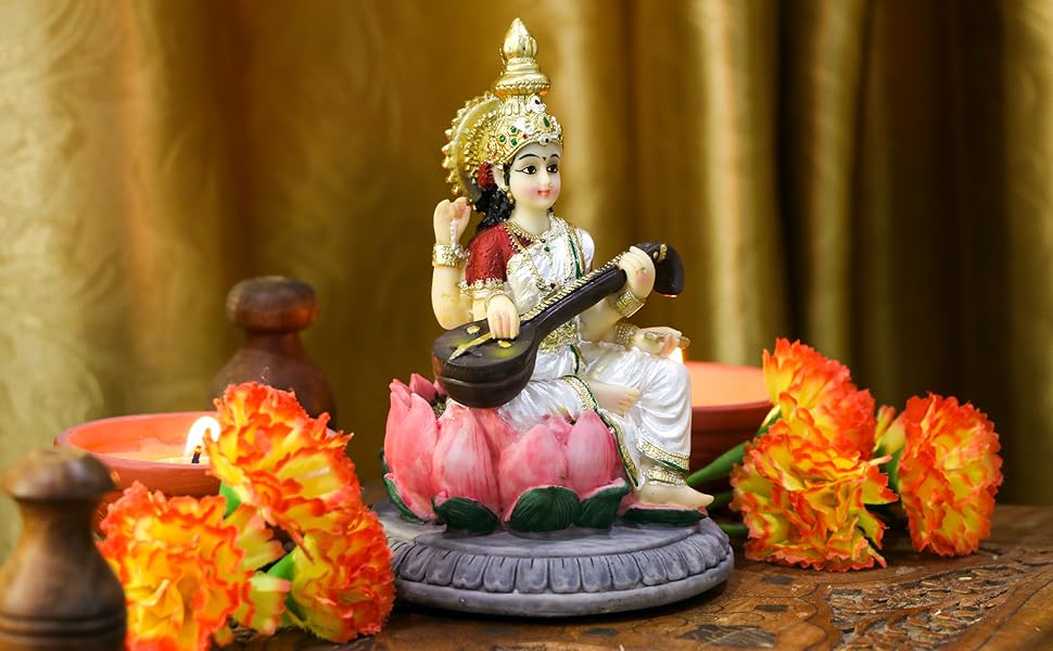 5.1”H Saraswati Statue