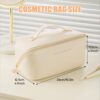 JSTHHTT Makeup Bag, Large Capacity Travel Cosmetic Bag, Portable Makeup Organiser Toiletry Bag, Travel Essentials Wash Bag with Handle and Compartments for Women Girls, White, NO - Image 2