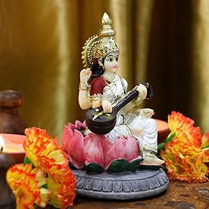 5.1”H Saraswati Statue