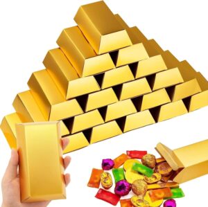 Pack of 20 Gold Bar Candy Boxes, De...