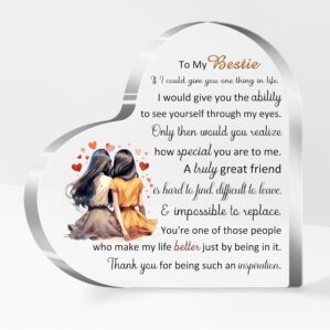 Bestie Acrylic Plaque Heart Ornamen...