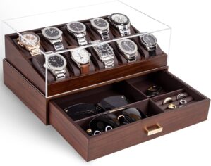 KAMIER Watch Box for Men, 10 Slots ...
