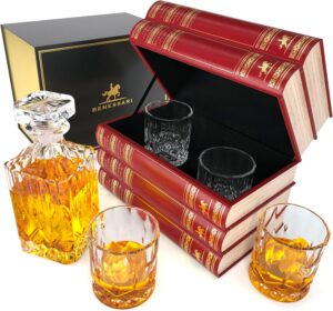 BENESSARI Whiskey Decanter Gift Set...