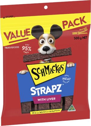 SCHMACKOS Strapz Dog Treats With Li...