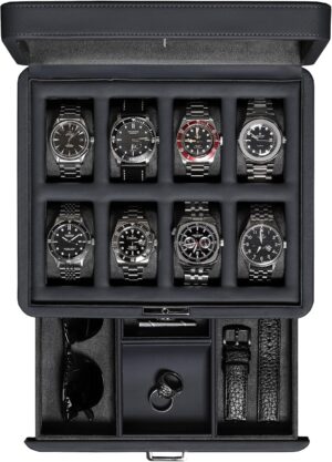 ROTHWELL 8 Slot Leather Watch Box w...