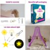 Purple Canopy for Girls Bed with Pre-Glued Glow in The Dark Stars - Princess Mosquito Net Room Decor - Kids & Baby Bedroom Tent with Galaxy Lights - 1 Opening Canopy Bed & Hanging Kit Included - Image 4
