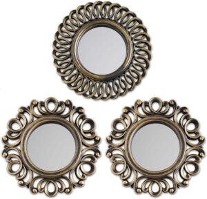 BONNYCO Wall Mirrors Pack of 3 Roun...