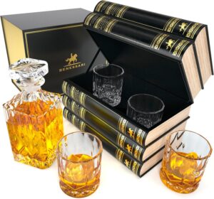 BENESSARI Whiskey Decanter Gift Set...