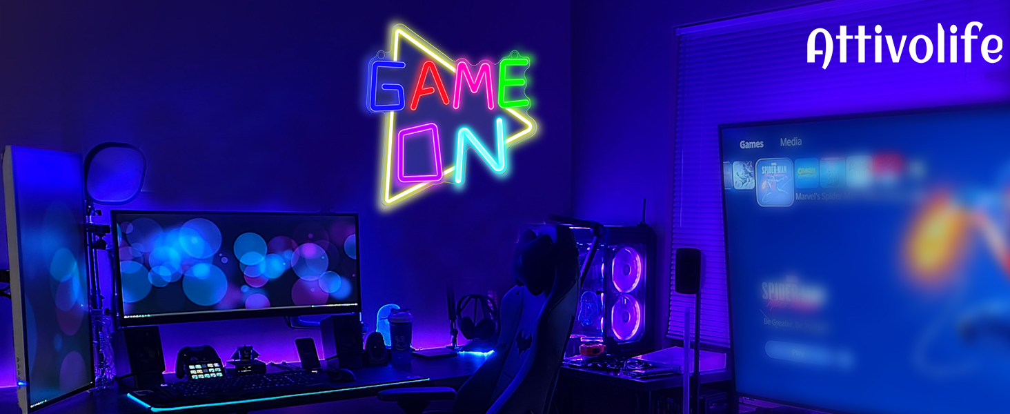 Creative Game On Neon Lamp Room Decoration