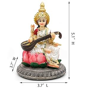 5.1”H Saraswati Statue
