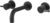 Decaura Bathroom Wall Sink Tap Set Basin Bath Spout Vanity Spa Bathtub Water Outlet with 1/4 Turn Twin Hand Lever Faucet Brass(Matt Black)