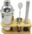 4 Pcs NUZAMAS Cocktail Shaker Set with Bamboo Stand 304 Stainless Steel Bar Tools 550 ml Stainless Steel Bartender Set for Mixed Drinks Bartender Kit for Home Bars Parties