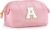 Makeup Bag for Women – Personalized Gifts for Teenage Girls Wide-Open Toiletry Bags Initial Cosmetic Bags for Women Travel Essentials Wash Bag Birthday Gifts, A