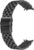 Juntan 20mm 22mm Curved Ends Watch Band Five Rows Stainless Steel Metal Replacement Bracelet Black Silver with Polished Folding Buckle for Men Women