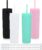 Volhoply 16oz Plastic Skinny Tumblers Bulk 4 Pack,Double Wall Tumbler with Lid and Straw,480ML Reusable Iced Coffee Mug,BPA Free Matte Acrylic Water Cups with Straw for Parties,DIY Gifts(Mix,4 Set