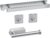 SUKIYPO Bathroom Accessory Set, Towel Holder, 4-Piece Set with 1 Toilet Paper Holder and 2 Adhesive Hooks, SUS 304 Durable Stainless Steel Towel Rail, Silver