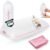 alkamto Travel Pillow – Camping Pillow – Ergonomic Memory Foam Pillow with Temperature Regulating Cover – Extra Cotton Cover – Includes Travel Bag (40 x 25 x 10 cm – Pink)