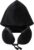 YOUYIKE Travel Pillow, Memory Foam, Neck Pillow, Aeroplane Pillow with 95% Light Protection, Adjustable Neck Pillow, Travel Pillow for Air Travel, Office and Side Sleep (Pure Black)