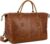 BAOSHA Leather Travel Duffel Tote Bag Overnight Weekender Bag Oversized for Men and Women HB-14, Brown, Large, Classic