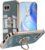 ILING Case for Google Pixel 9A with 360 Degree Ring Stand, Luxurious Galvanised Gold Trim, Soft TPU Silicone, Shockproof Protective Case, Ultra Thin Women’s Mobile Phone Case (Grey)