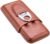 CIGARLOONG Cigar Case Brown Cigar Leather Humidor for 3 Cigars with Cigar Cutter