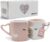 MIAMIO – 300ml Ceramic Coffee Mugs/Kissing Mugs Gift Set for Couples/Weddings/Birthday/Anniversary (Pink)