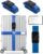 Veki Cross Luggage Straps Set TSA Approved with Lock Adjustable Travel Suitcase Belts Suitcase Tags with Name ID Card Packing Straps for Suitcases Strap Travel Accessories (Blue*2pcs)