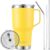 SUNTQ 30oz Tumbler with Handle – Reusable Travel Coffee Cup with Straw & Lid – Double Wall Vacuum Insulated Coffee Mug – Stainless Steel Thermal Cup for Hot and Cold Beverages(Yellow)