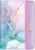 Passport Holder Cover Travel RFID Blocking Passport Cover Rose Gold Cute Flowers Passport Wallet with Elastic Band for Women, Gradient Marble, Casual