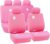 FH Group Universal Fit Full Set Floral Embroidery Design Car Seat Cover, (Pink) (FH-FB053115, Airbag Compatible and Split Bench, Fit Most Car, Truck, SUV, or Van)