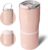 BOTTLE BOTTLE Stainless Steel Tumblers with Handle, Insulated Tumblers with 2 Lids, 22oz 2IN1 Coffee Cup for Home Office and Party, Travel Cups for Woman and Man as Gifts(Pink)