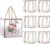 BENECREAT 10 Set Transparent PVC Favor Boxes, 12x12x12cm Reusable Plastic Gift Boxes with Black Border Lace and Handle for Candy Chocolate, Party Favors, Packaging