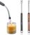 Electric Lighter, 2 Pack of USB Rechargeable Candle Lighter with Flexible Neck, 8.1-inch Arc Lighter with LED Battery Indicator and Safety Switch for Candle, Kitchen,Grill,Camping (Black+Rose Gold)