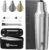 Magcheer Hybrid Cocktail Shaker Set | Vacuum Insulated Stainless Steel Martini Shaker with Strainer & Jigger Lid | Travel Cocktail kit with Bartender Accessory Tools | 30oz | Silver