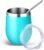 Volhoply 12oz Stainless Steel Wine Tumbler with Lid and Straw,Double Wall Vacuum Insulated Stemless Wine Glasses,Reusable Travel Coffee Mug for Cold Drinks,Small Tumblers Gifts for Women(Green,1 Set)