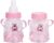 MOUMOUTEN Baby Candy Bottles, Pack of 50 Mini Baby Shower Baby Bottle Candy Gift Box with Bear for Sweets, Confetti, Gifts (Pink)