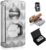 CLZOONG 4 in 1 Cigar Cutter Stainless Steel Double Blade Guillotine V Cutter Cigar Punch Cigar Accessories with Diamond Pattern Finish (Silver)