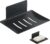 Soap Dish Black, 1 Piece Soap Holder No Drilling Robust Soap Dish Shower with Self-Adhesive Mounting (12.2 x 8.2 cm, Carbon Steel, Black) Hygienic Storage of Soap Pieces