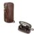 Hiram Leather Cigar Box Portable Real Oil Cigar Case for Men, 5020 Coffee, Für 2 Pfeifen, Vintage
