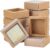 BENECREAT Pack of 12 Kraft Paper Gift Boxes with Clear Lid 8.3 x 8.3 x 3 cm PVC Frosted Cover Kraft Paper Drawer Box for Cakes Cookies Candy Soap Jewellery Burlywood