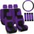 FH Group FB030PURPLE-COMBO Seat Cover Combo Set with Steering Wheel Cover and Seat Belt Pad (Airbag Compatible and Split Bench Purple)