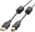 Elecom U2C-BF10BK USB Cable, B 2.0, USB A Male to USB B Male, Includes Ferrite Core, 3.3 ft (1 m), Black