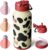 BOTTLE BOTTLE 32 oz Insulated Water Bottle Stainless Steel Sport Water Bottle with Straw Dual-use Lid Design for Gym with Pill Box (cow)