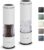 Salt and Pepper Grinder Set with Adjustable Coarseness | Manual Pepper Mill Grinder with Refillable Design | Ceramic Core | Kitchen Essential (2 Packs, White)