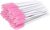 Haobase 100Pcs Disposable Eyelash Brushes Mascara Wands Eyebrow Brush Makeup Brush Tool (White-Pink)