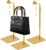 Royxen 3 Pack Handbag Rack Stainless Steel with Adjustable Height, Purse Display Stand Gold