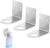 INHEMING Pack of 3 Soap Dispenser Holder, Shampoo Holder Hook, Wall Shampoo Holder, Soap Dispenser Holder, Silver Stainless Steel Self-Adhesive Wall Bottle Holder for Kitchen, Bathroom, Lotion, Dishwasher