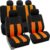 FH Group Car Seat Covers Full Set Cloth – Universal Fit, Automotive Seat Covers, Low Back Front Seat Covers, Airbag Compatible, Split Bench Rear Seat, Car Seat Cover for SUV, Sedan, Van Orange